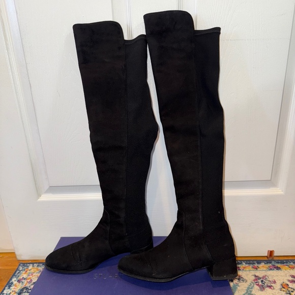 Stuart Weitzman Over-the-Knee Black Suede Boots - Women's 8 5050 - Picture 9 of 12